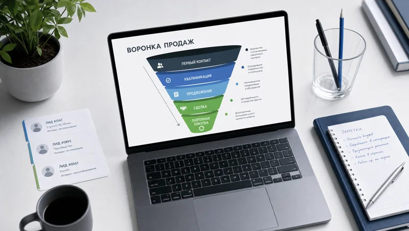 Схема воронки продаж на рабочем столе