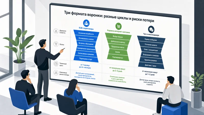 Сравнение B2B, магазина и мессенджеров