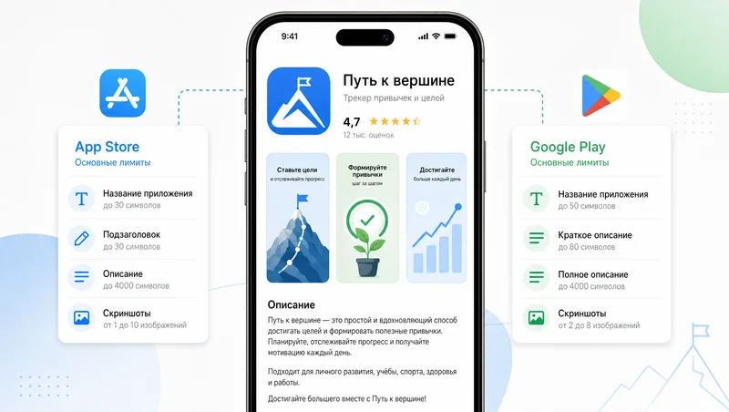 ASO карточка приложения в сторах