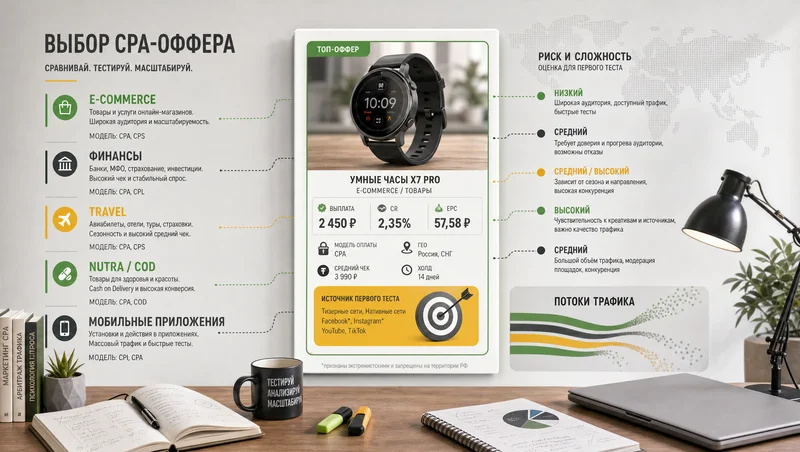 Выбор CPA-оффера по вертикали и модели выплаты