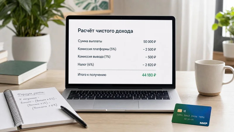 Расчёт чистого дохода перед выводом