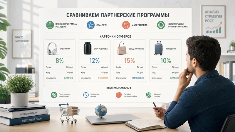 сравнение источников партнерских программ магазинов