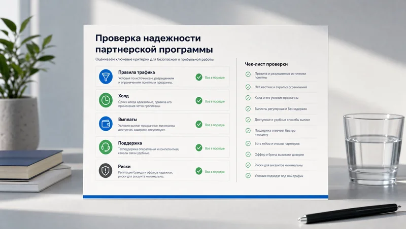 чек-лист выбора надежной партнерки