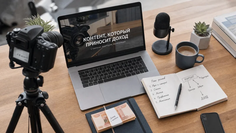 Стол автора YouTube-канала с аналитикой
