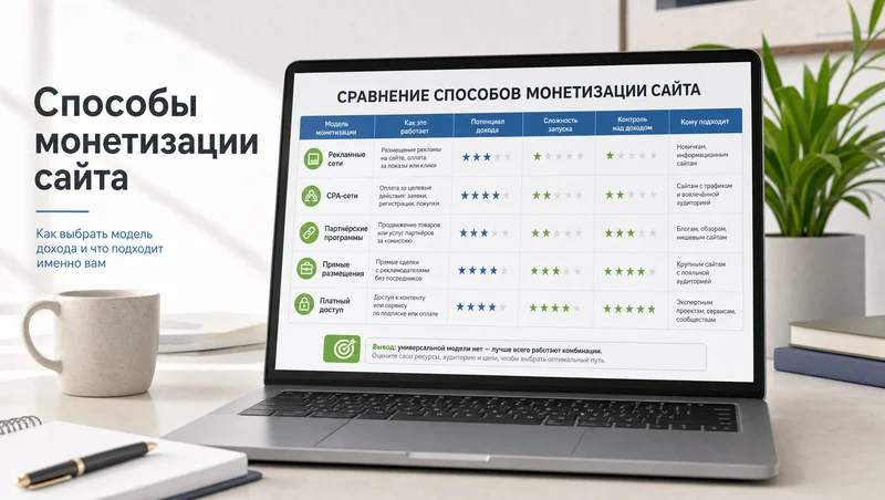 способы монетизации сайта