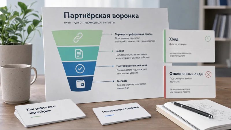 Воронка партнерских выплат и подтвержденных действий
