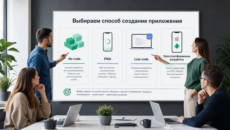 Выбор способа создания приложения