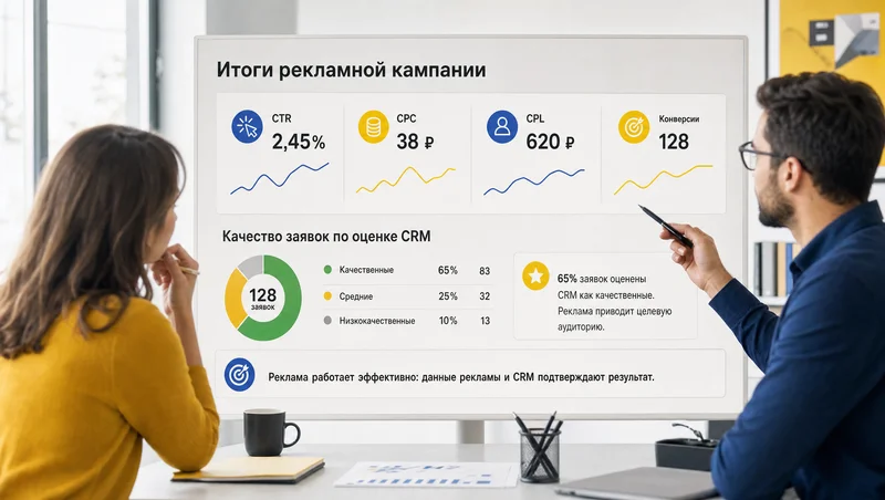 Оценка Директа по CTR, CPL и CRM