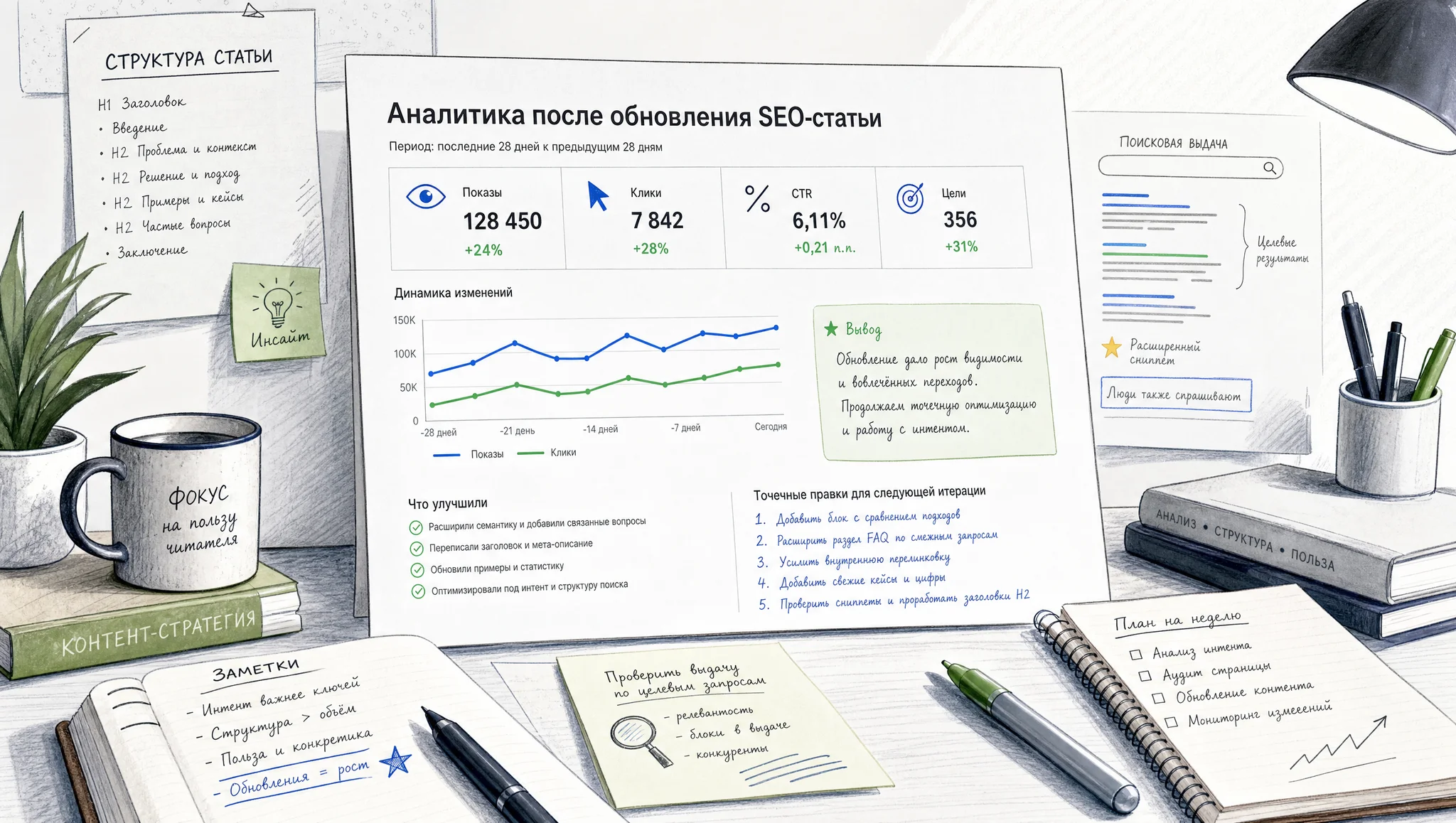 Аналитика SEO-текста после обновления