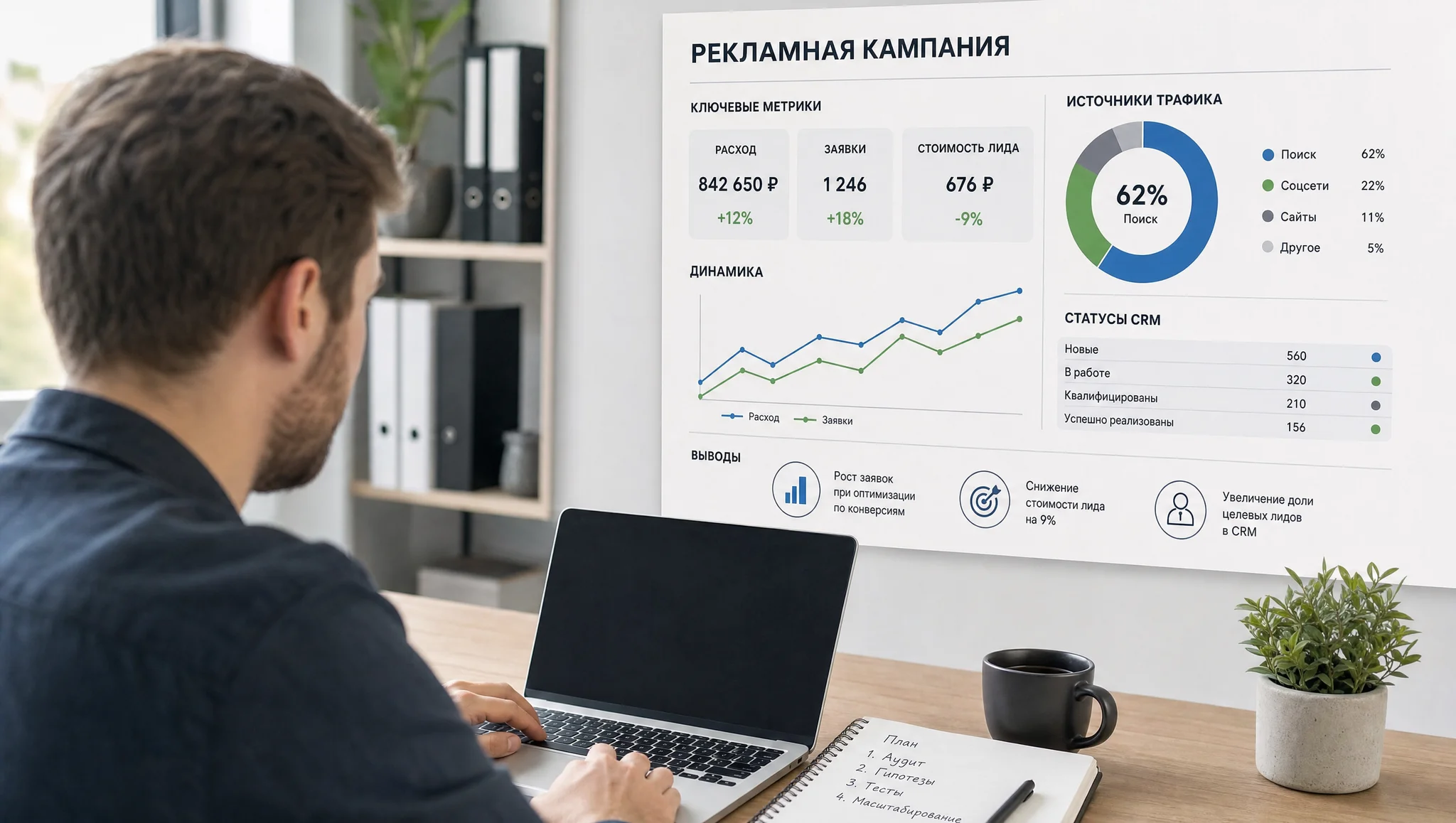 Дашборд CPL и рекламных лидов