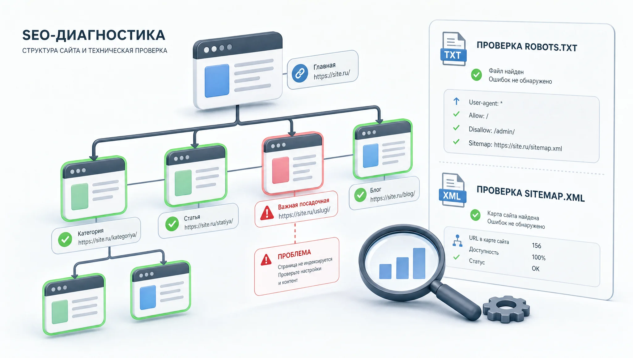 проверка индексации и карты сайта