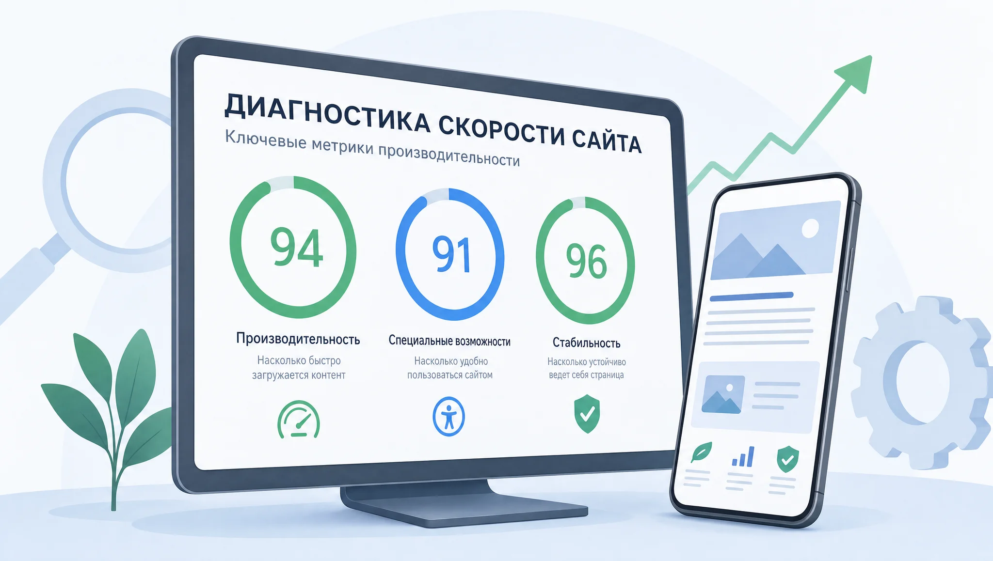 диагностика скорости и мобильной версии