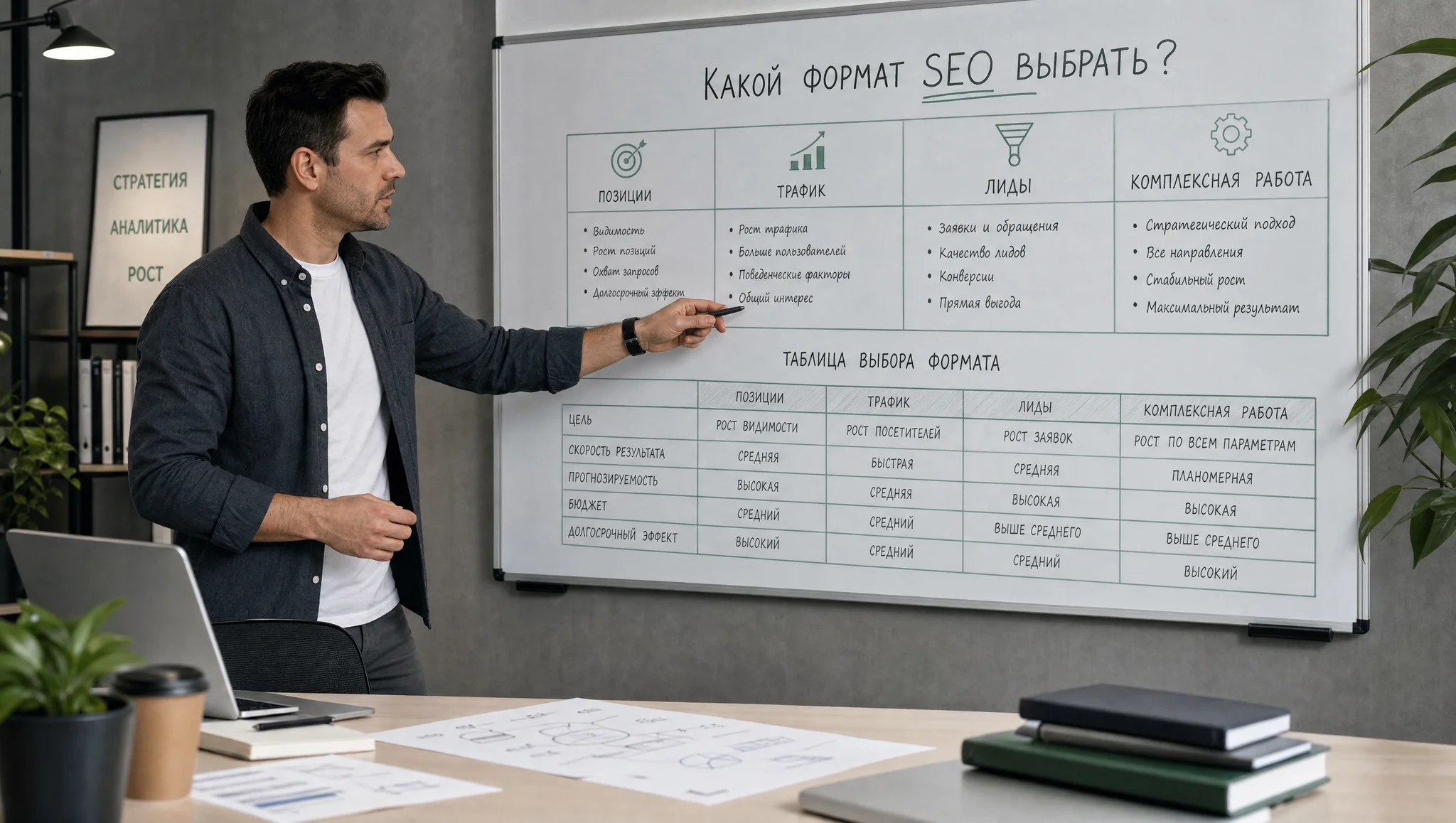 Сравнение форматов SEO-продвижения на доске