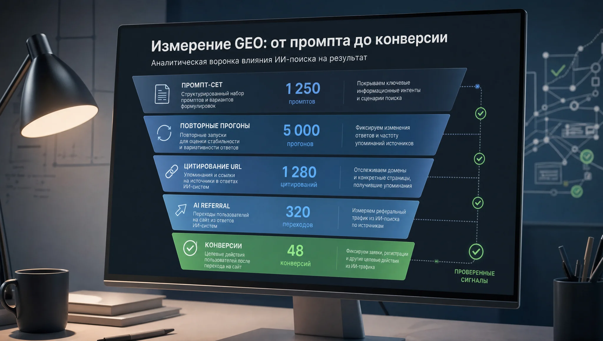 Дашборд метрик GEO и цитирования