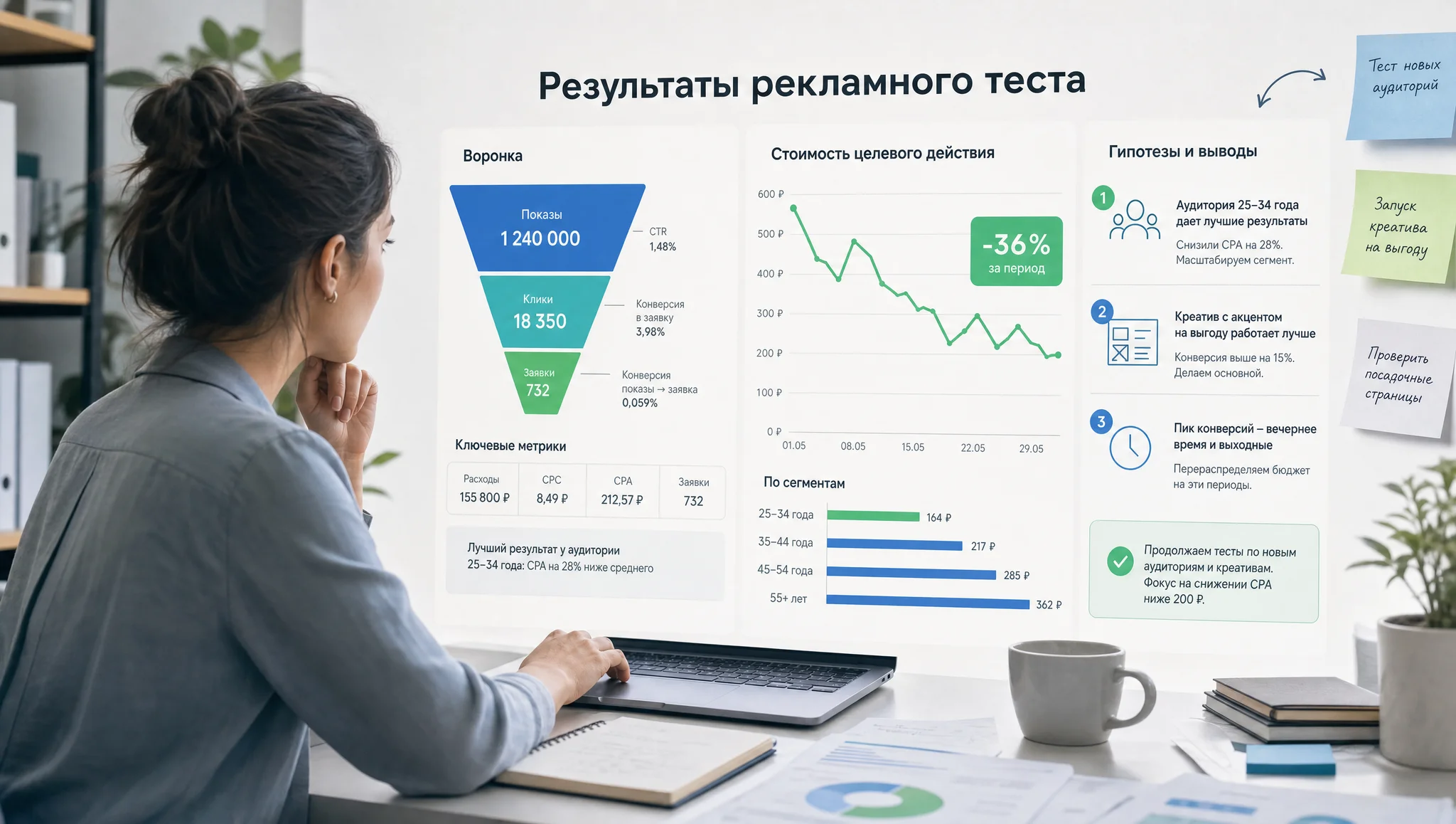 Оценка метрик рекламного теста