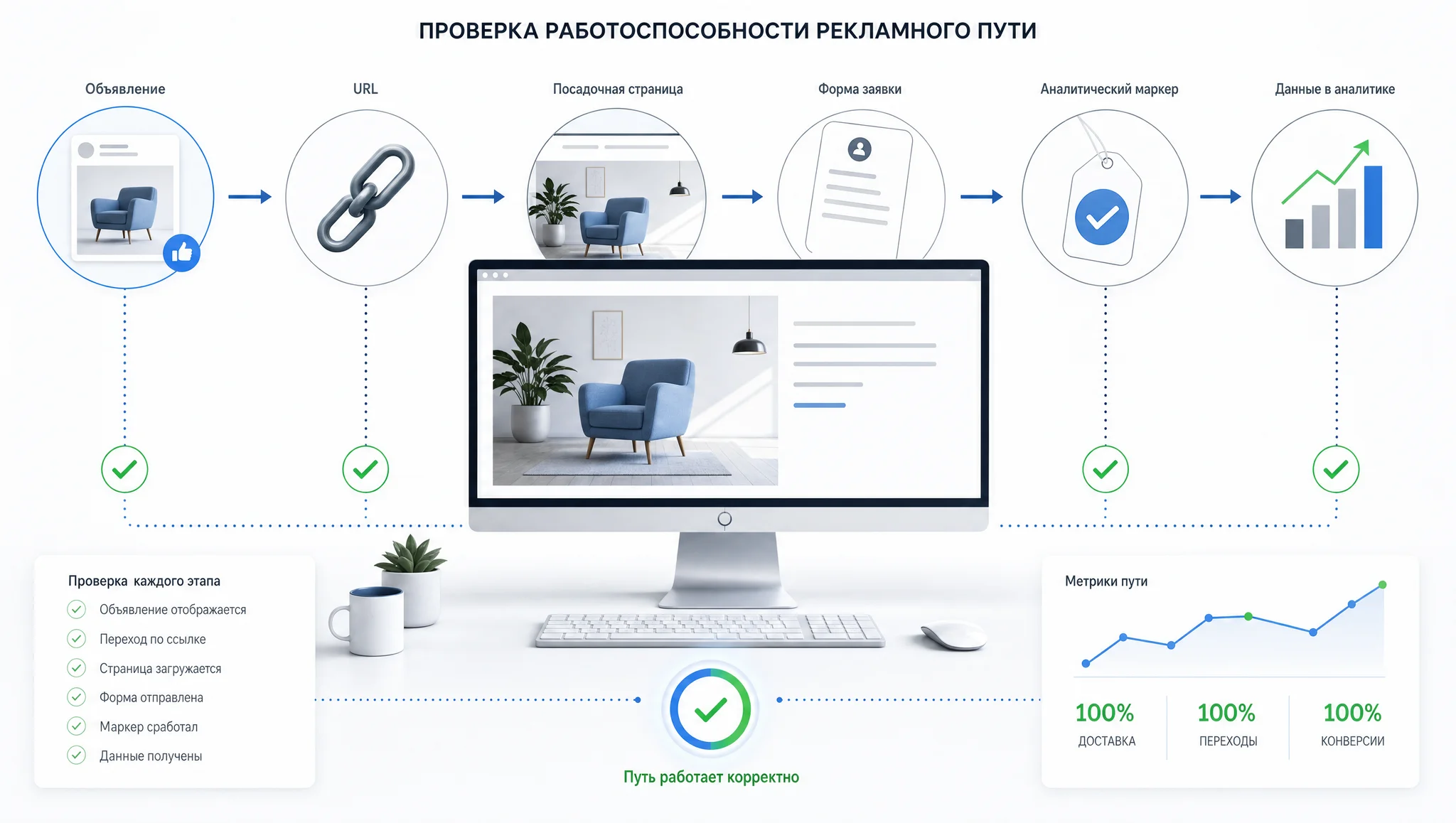 проверка посадочной страницы и атрибуции