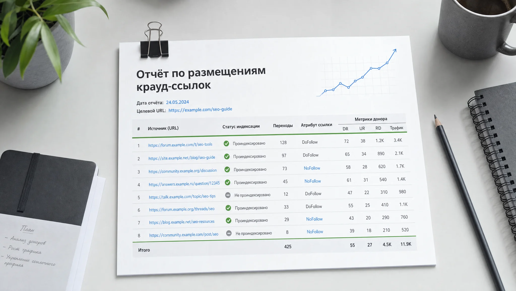 отчёт и мониторинг крауд-ссылок