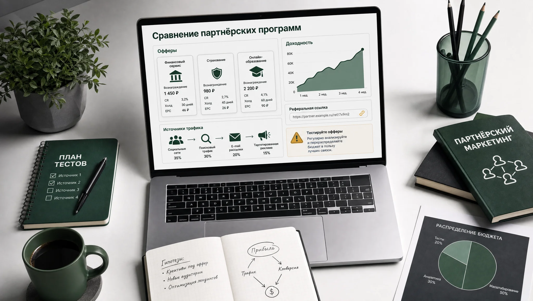 сравнение партнерских программ на рабочем столе