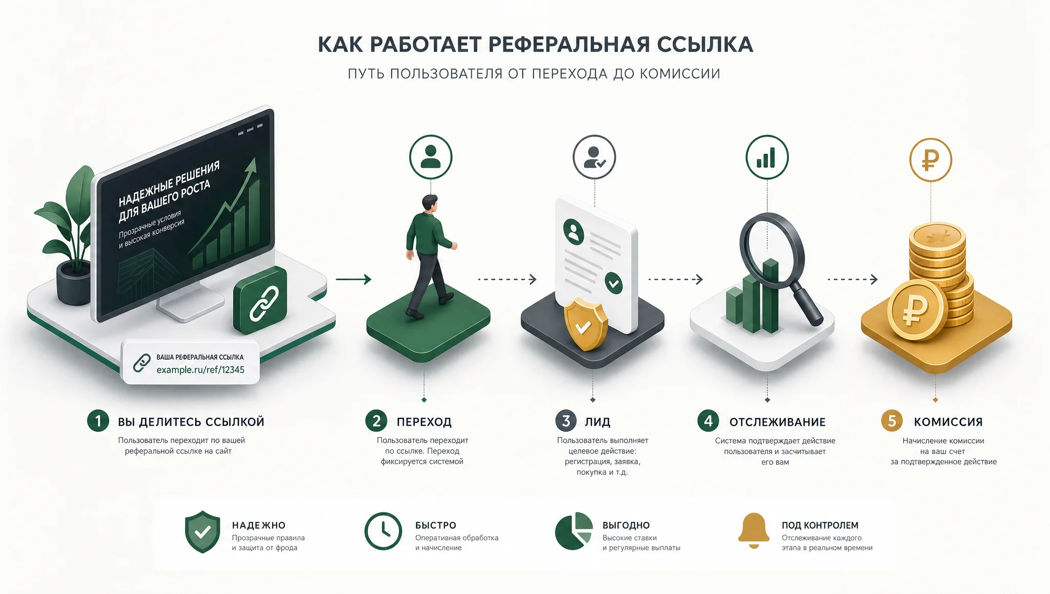 путь пользователя по реферальной ссылке