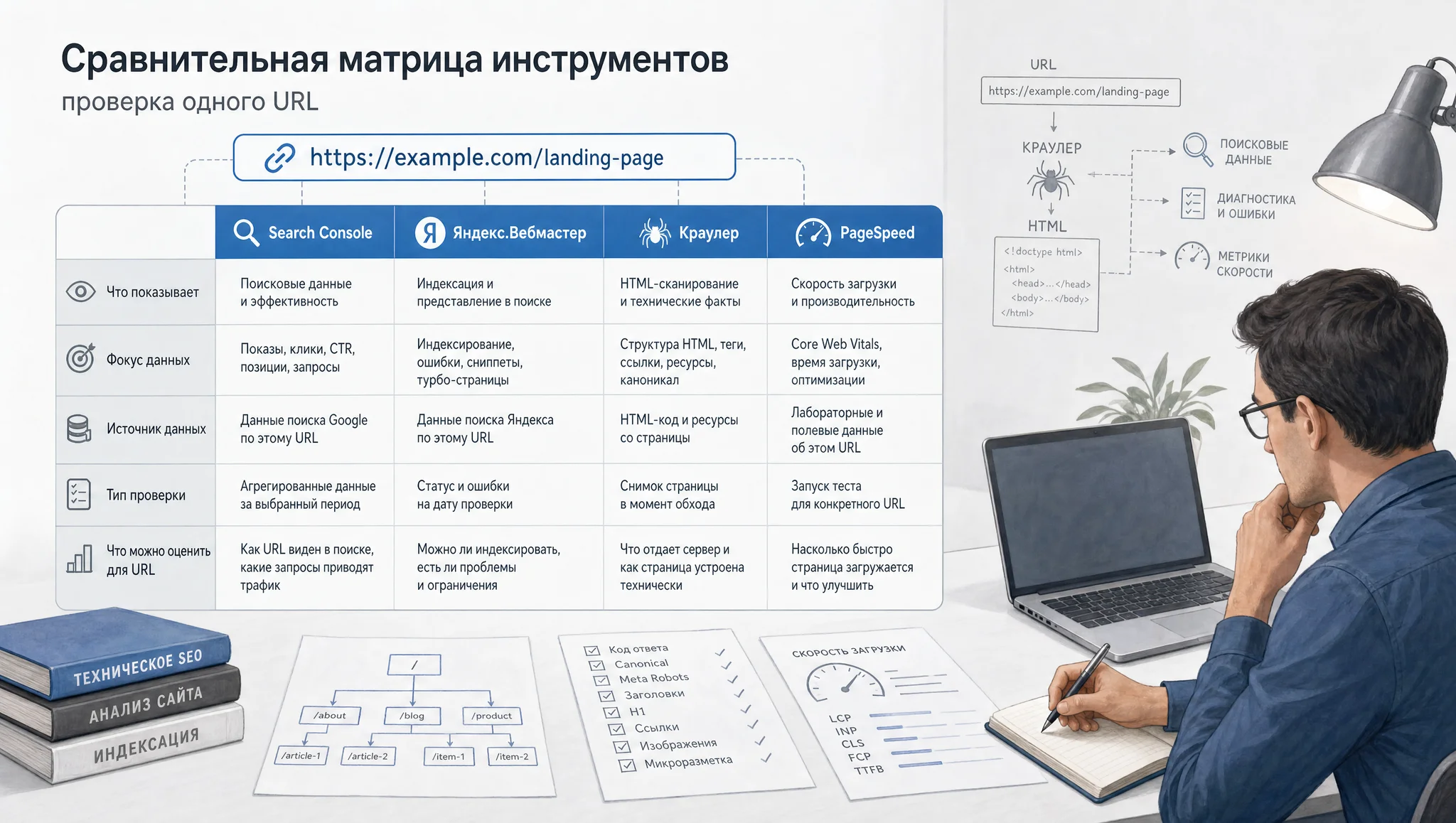 Сравнение источников данных для SEO-проверки