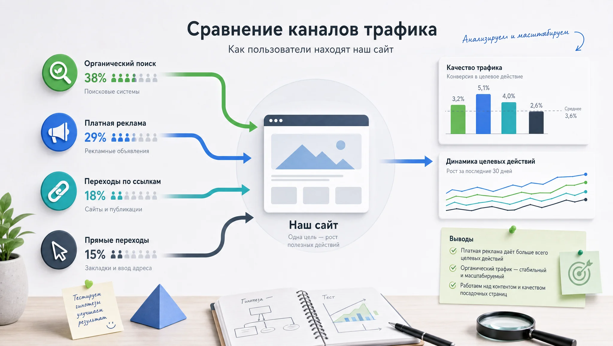 Основные виды трафика на сайт