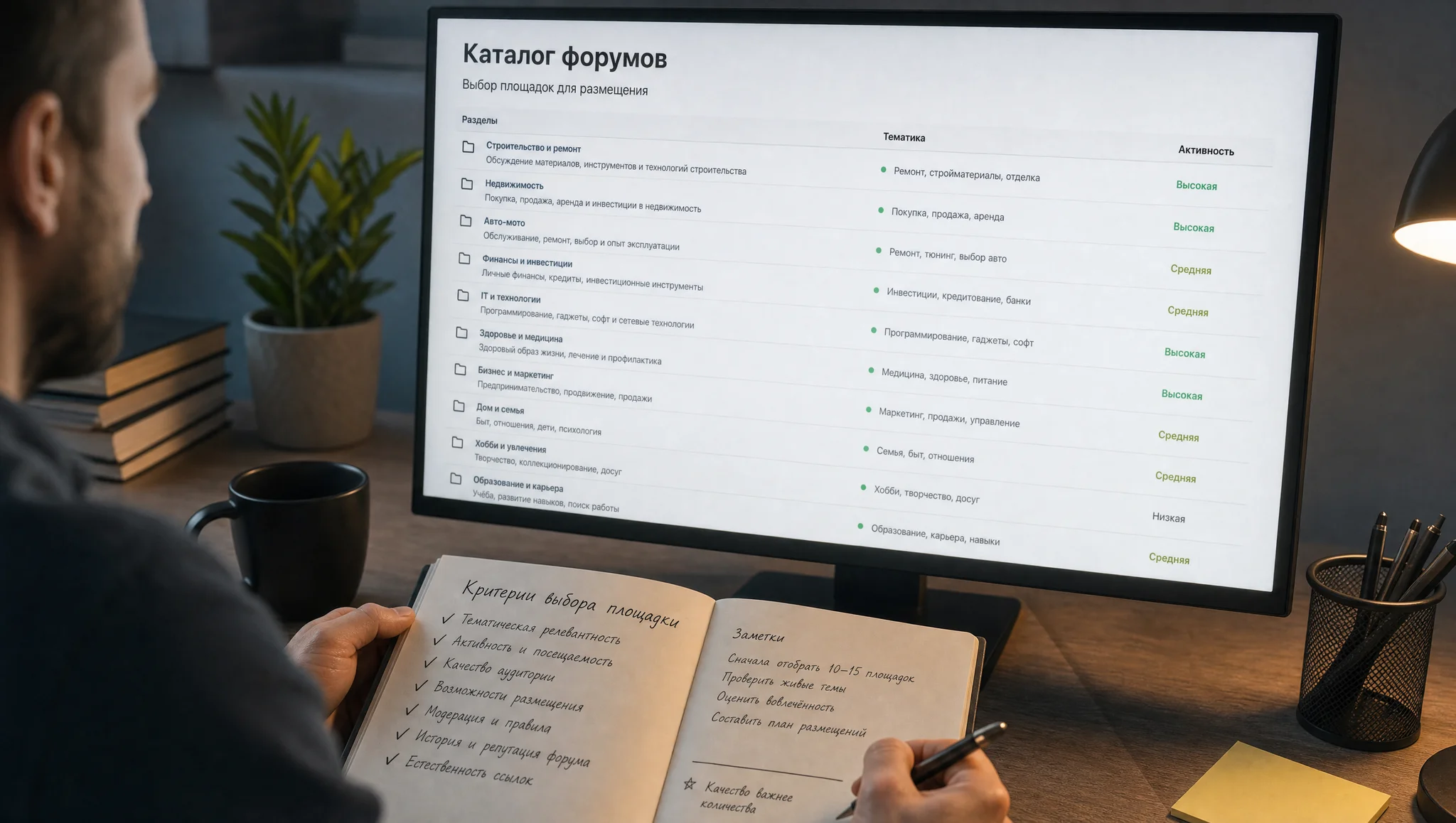 каталог SEO-форумов на рабочем экране