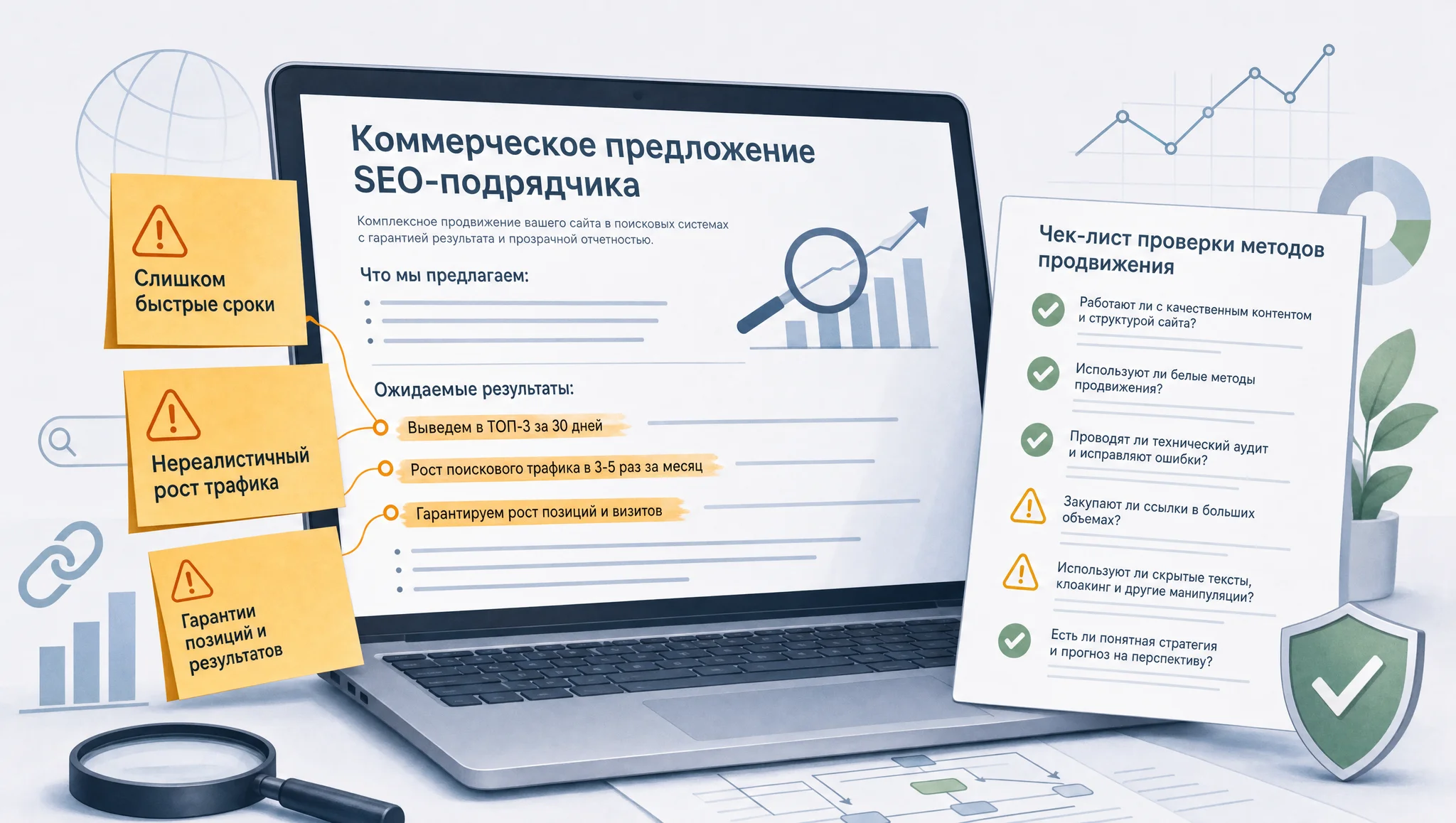 проверка рискованного SEO-предложения подрядчика