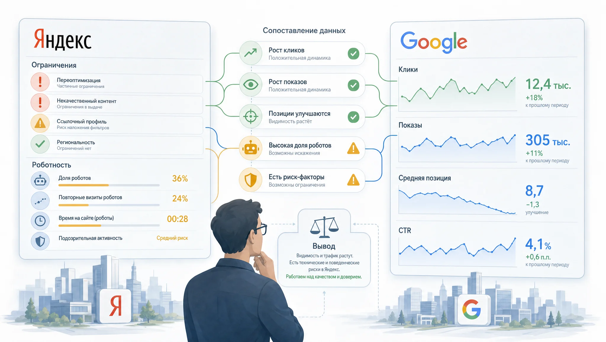 сравнение сигналов Яндекса и Google