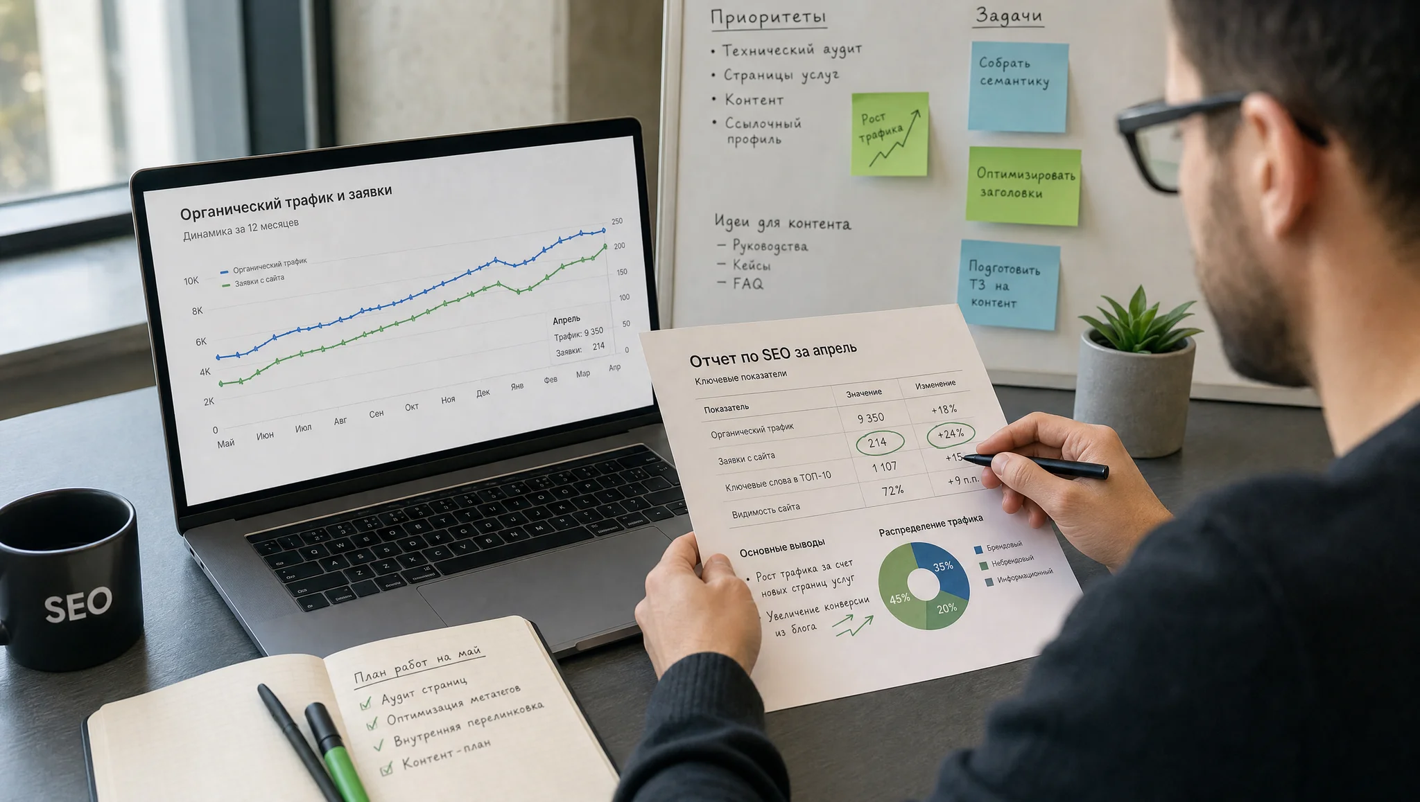 KPI отчёта по SEO-продвижению