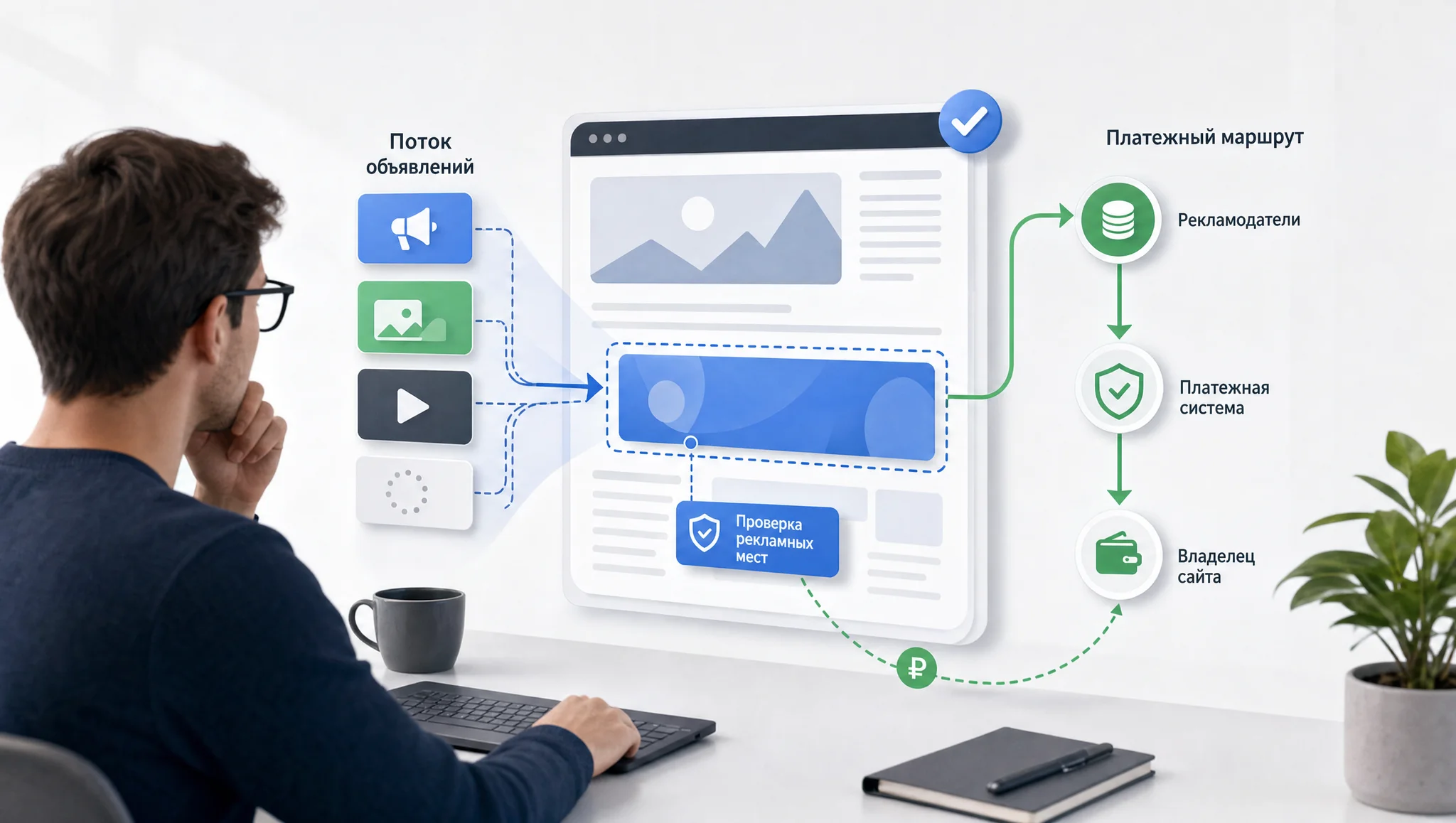Схема монетизации сайта через Google AdSense
