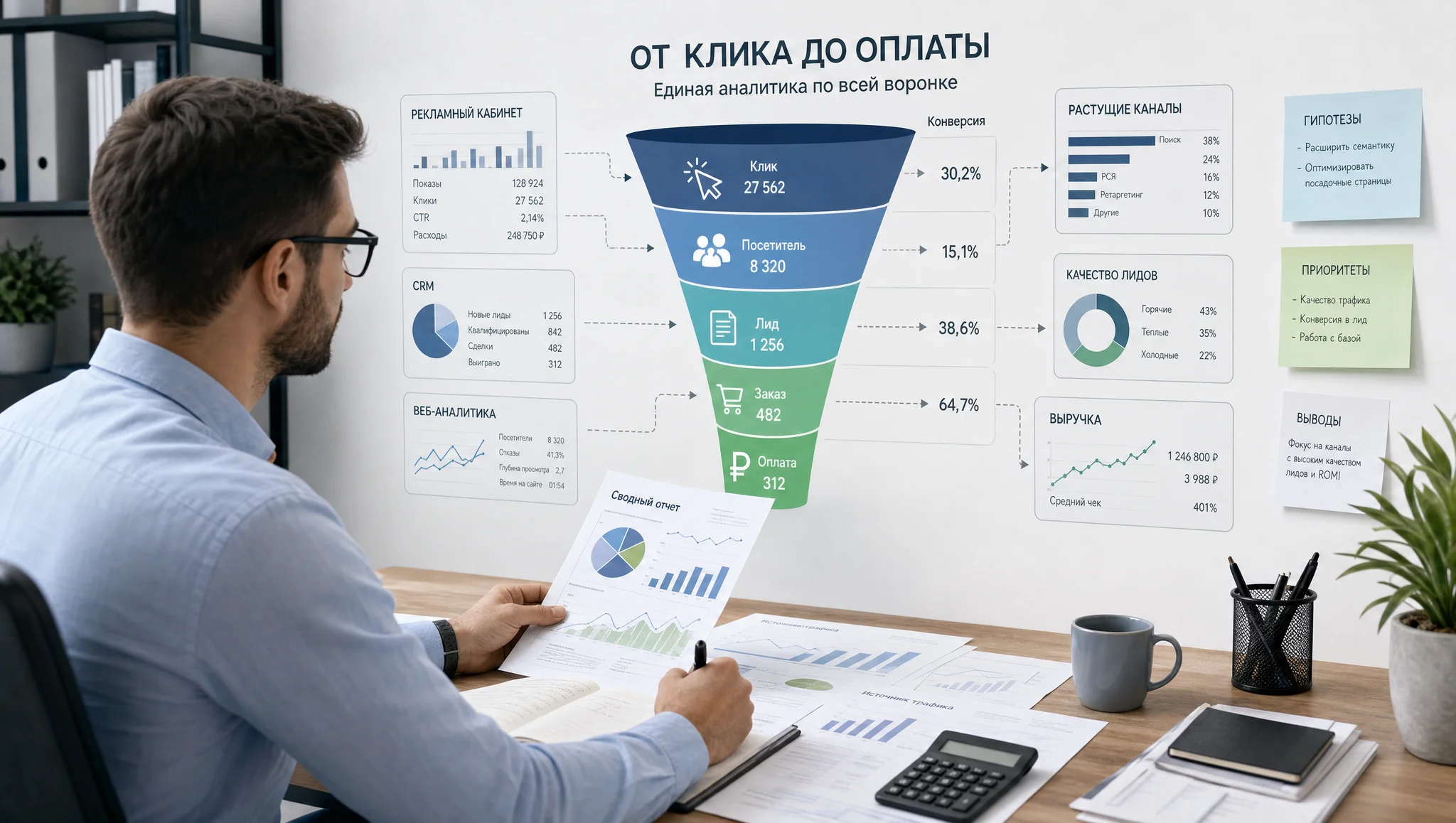 Данные для расчета ROI из разных систем
