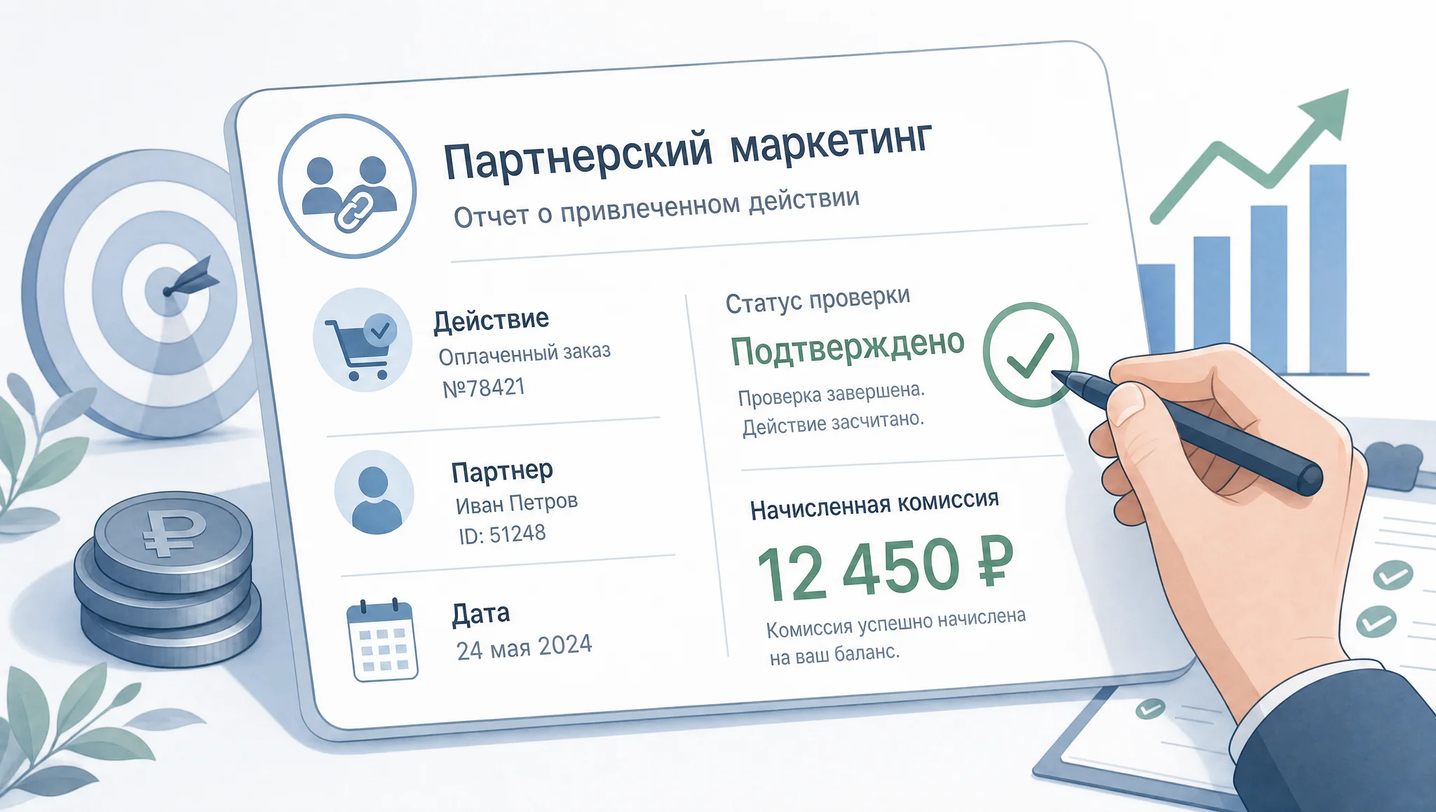 Проверка действия в партнерском кабинете