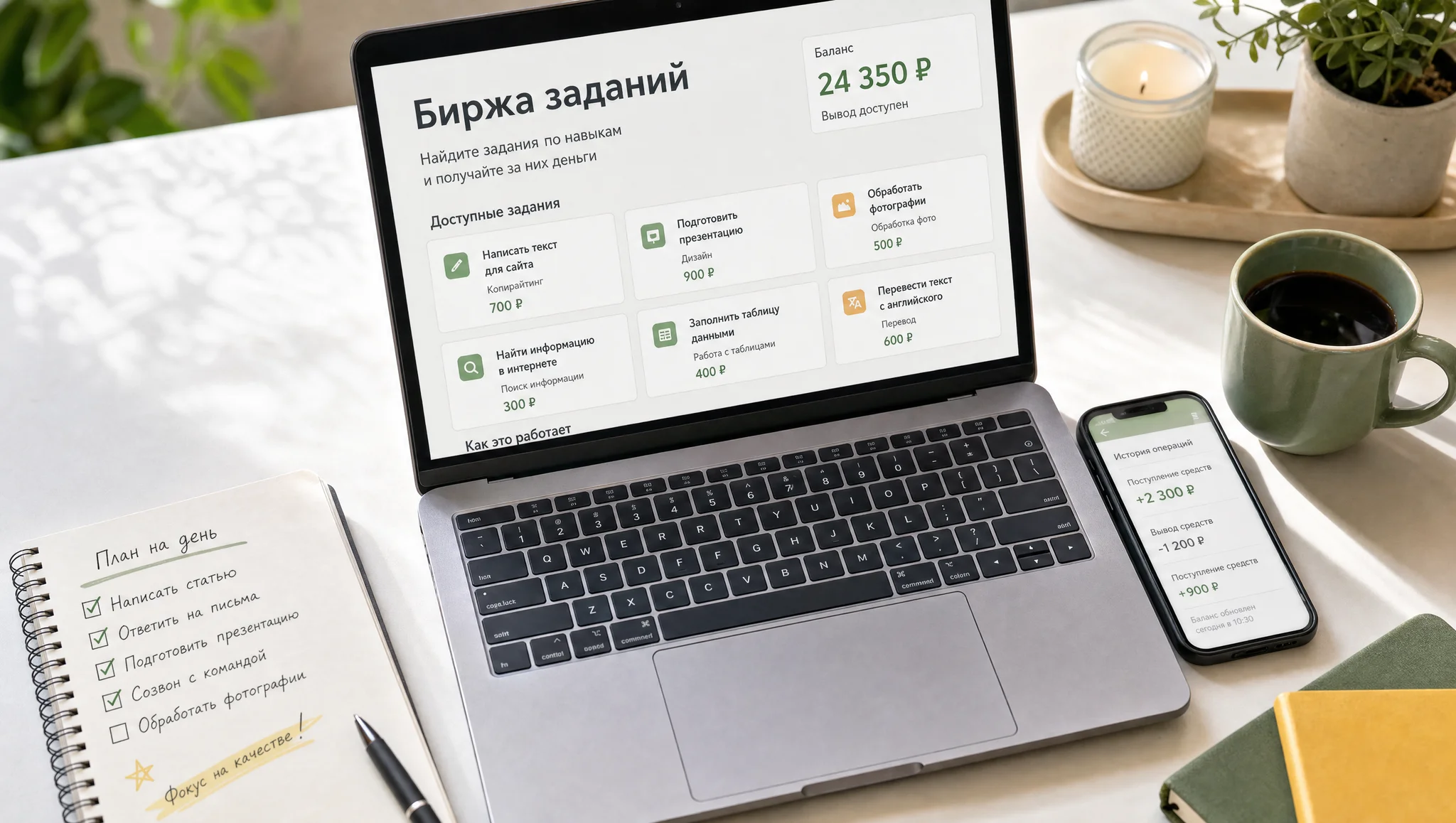 Домашний стол с онлайн-заданиями