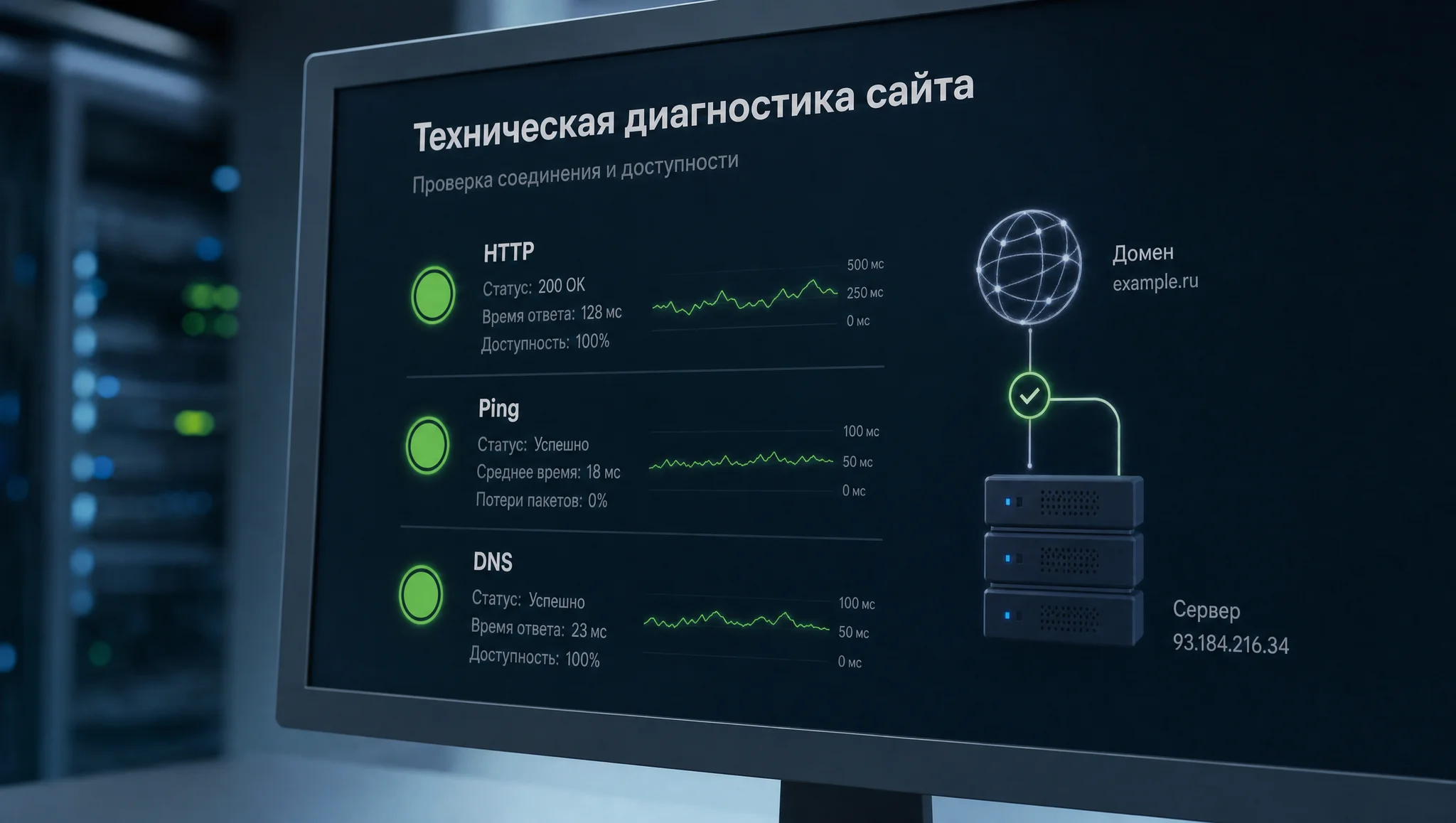 техническая диагностика HTTP Ping и DNS