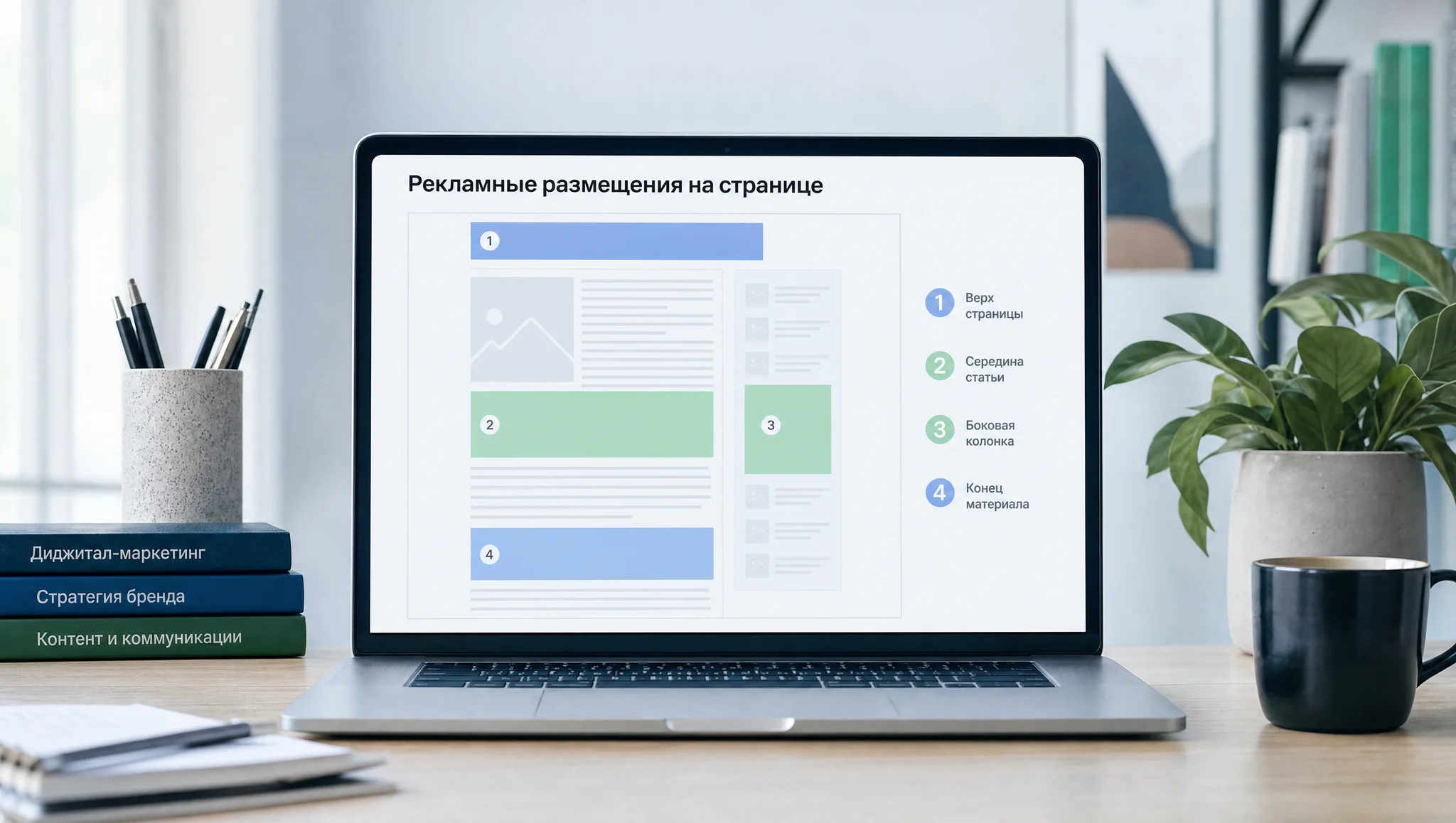 зоны размещения рекламных блоков на странице