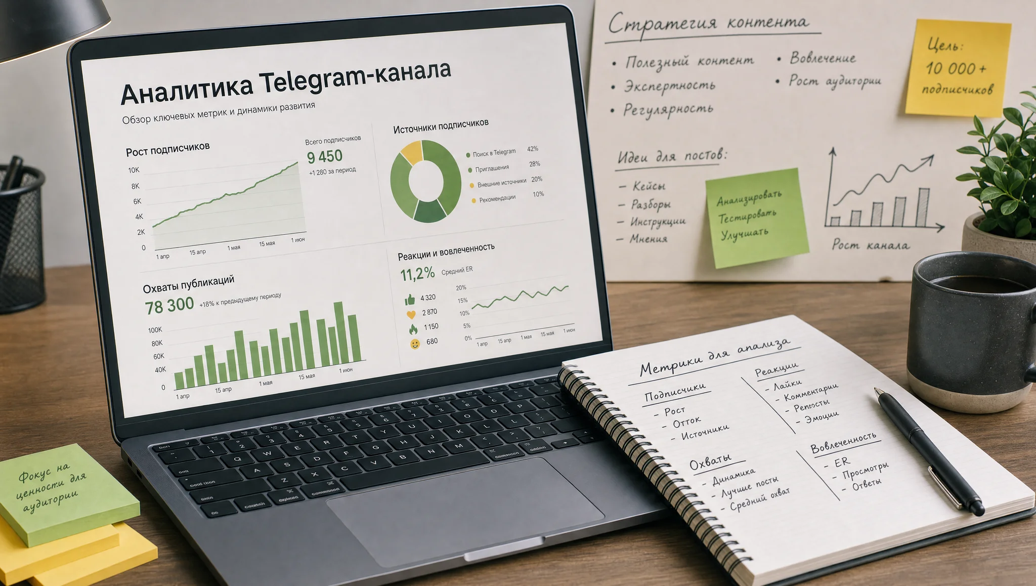 Аналитика Telegram-канала и рост подписчиков