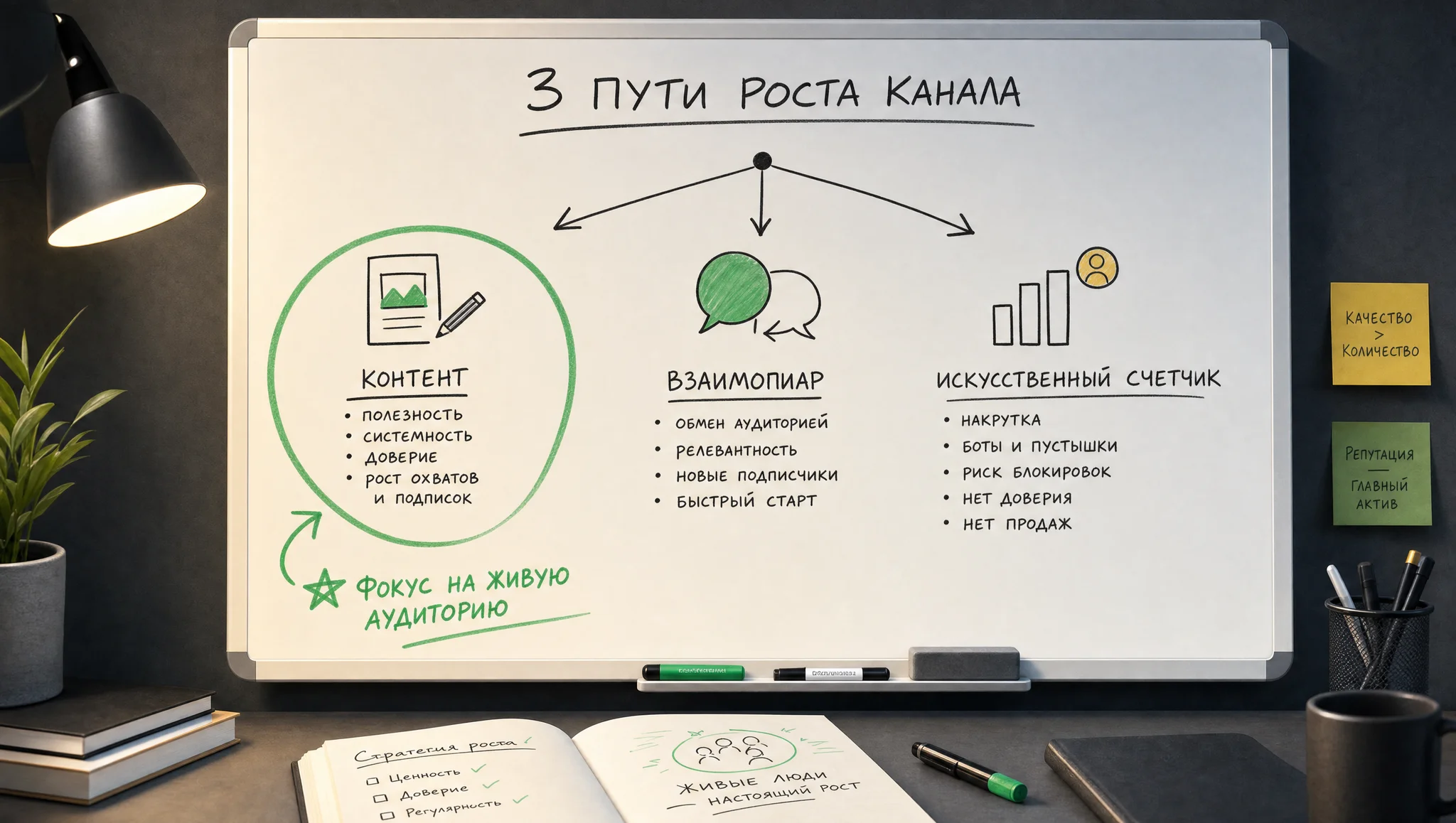 Сравнение путей роста Telegram-канала