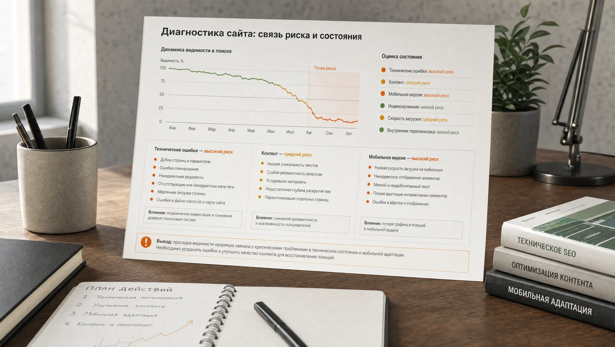 Диагностика рисков для сайта в поиске