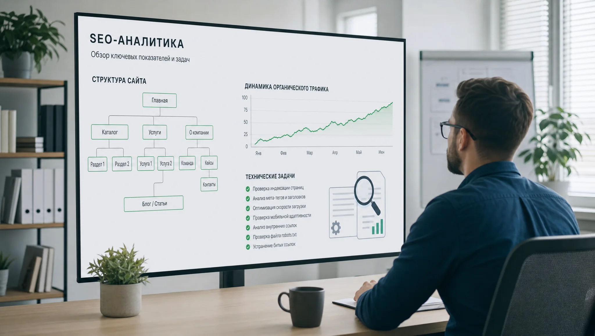 Экран с SEO-аудитом и картой сайта