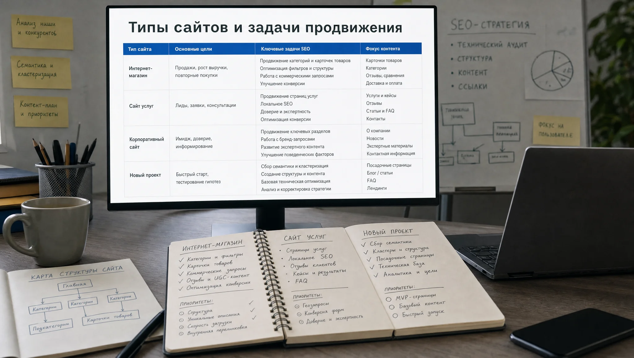 Сравнение проектов для SEO-продвижения