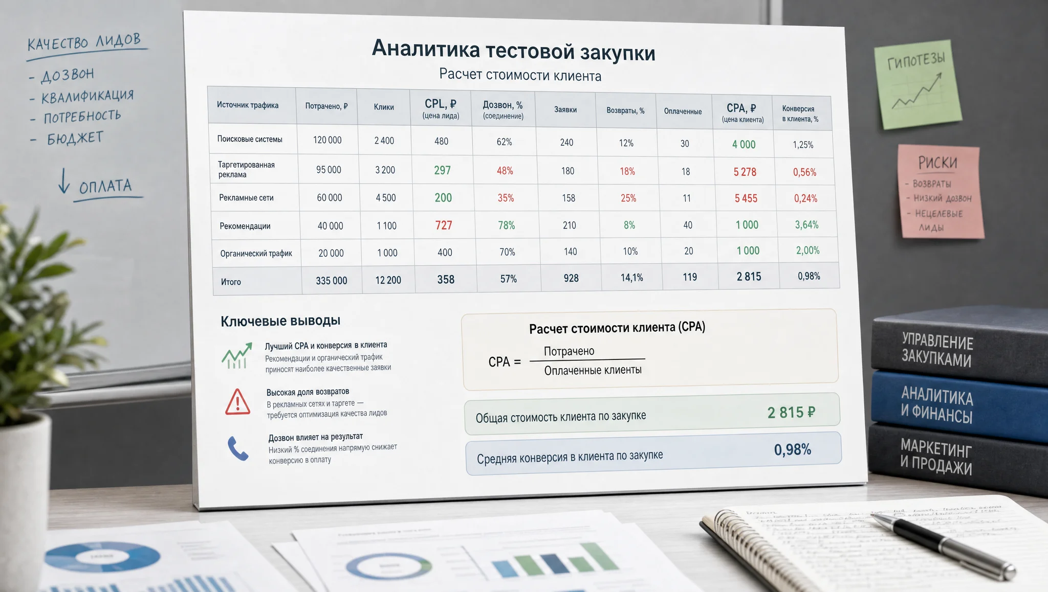 Расчет экономики закупки лидов
